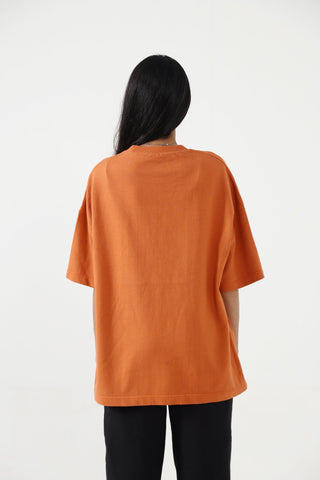 BASIC RUST ORANGE LOGO T SHIRT - Rastah