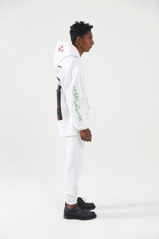"A-POLITICAL" HAND PRINTED SWEATPANTS - Rastah