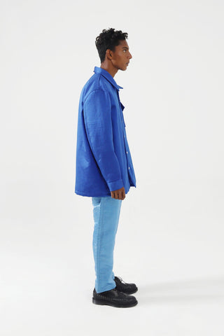 ROYAL BLUE SILK COACH JACKET - Rastah