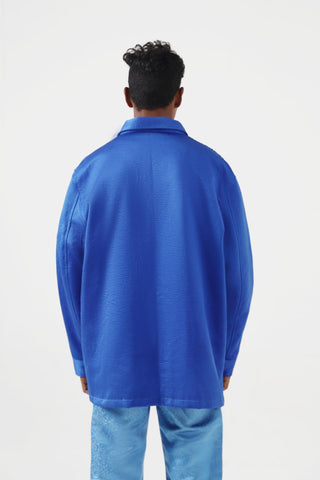 ROYAL BLUE SILK COACH JACKET - Rastah