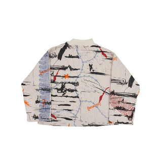 Quilted Block-Print Mixed Media Top - Rastah