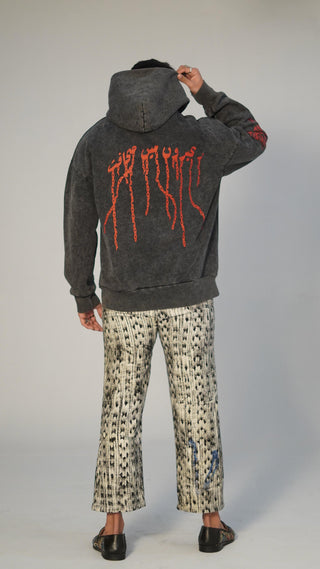 Exploding Mango Acid Wash Hoodie - Rastah