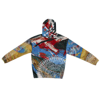 Hand Block Printed "RAVE" Velvet Hoodie - Rastah