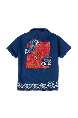 Gul-E-Neelam block print polo