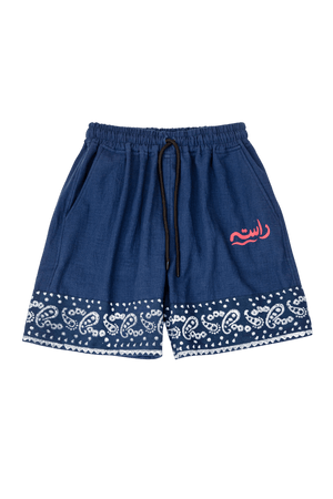 Gul-E-Neelam block print shorts