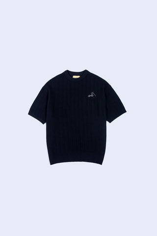 Black Jacquard Knit Tee