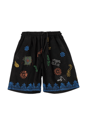 Ajrak block print shorts