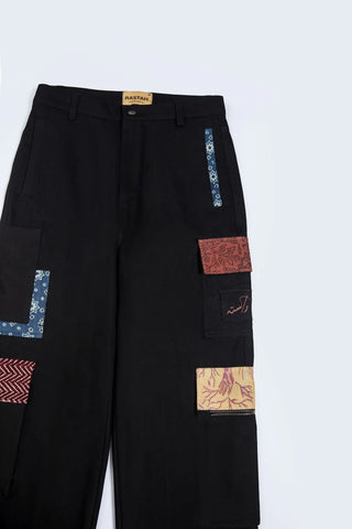 Black Ajrak Cargo Pant