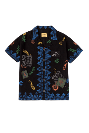 Ajrak block print button-down
