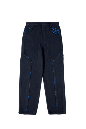 Blue trace denim pants