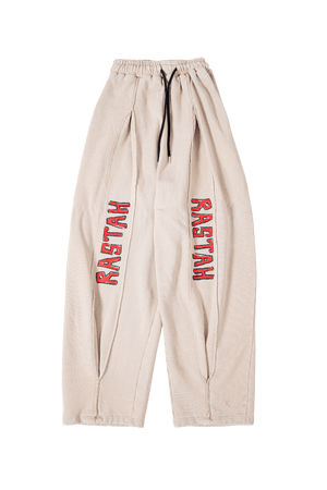Beige acid wash sweatpants