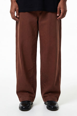 Brown straight-leg denim