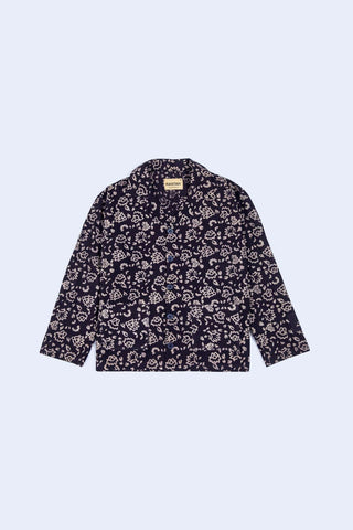 Dark Brown Ajrak Panel Shirt