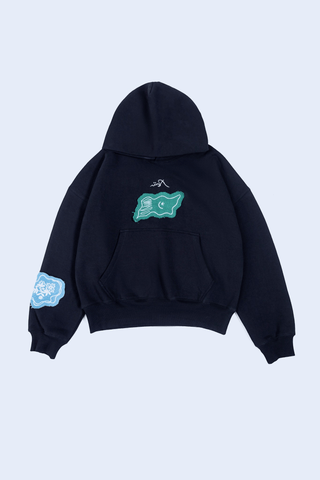 Graphics Black Oversized Premium Hoodie