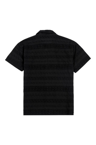 BLACK EMBROIDERED BUTTON-DOWN