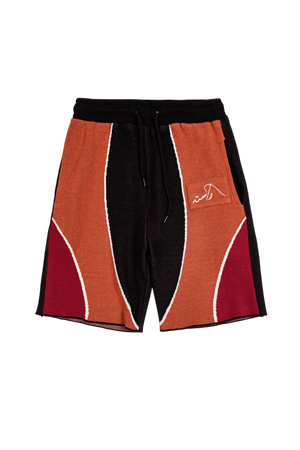 Rust echoesc knit shorts