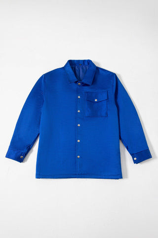 ROYAL BLUE SILK COACH JACKET - Rastah