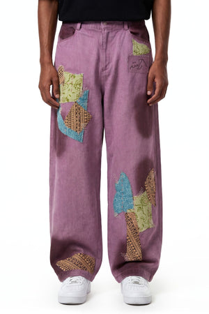 Dusty pink denim pants