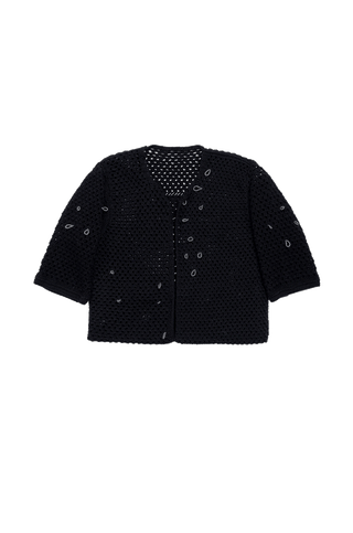 Black Crochet Sweater