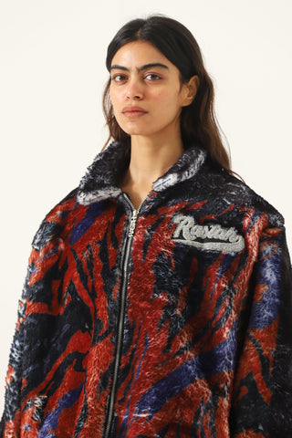lahori nights" printed sherpa jacket