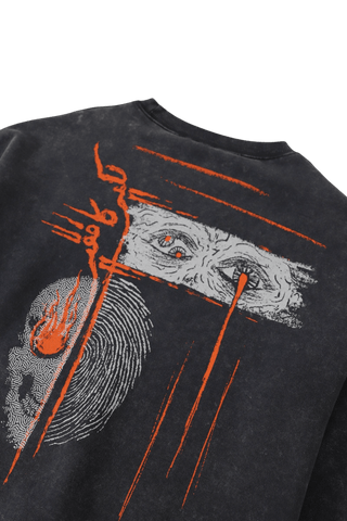 "ORDINARY" GREY ACID WASH SWEATSHIRT