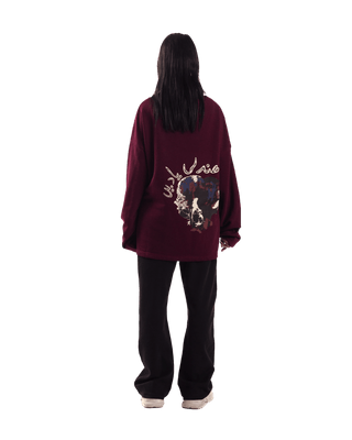 "FOREVER FOREST" MAROON FULL SLEEVE T SHIRT