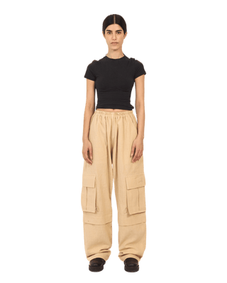 KHAKI KHADDAR CARGO PANTS