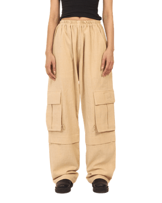 KHAKI KHADDAR CARGO PANTS