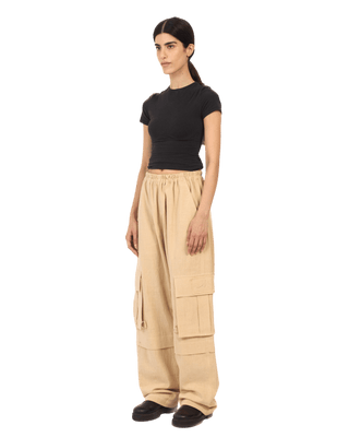 KHAKI KHADDAR CARGO PANTS