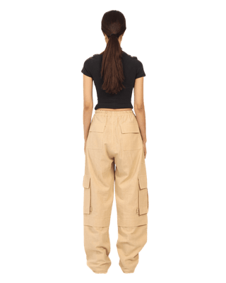 KHAKI KHADDAR CARGO PANTS