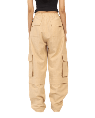 KHAKI KHADDAR CARGO PANTS