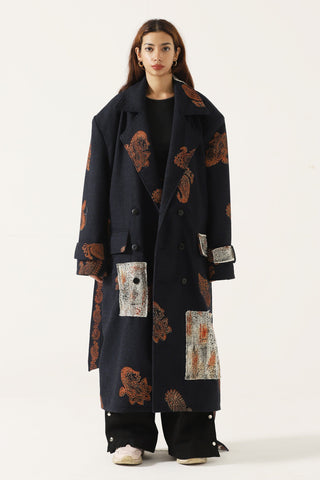 HAND BLCOK PRINT PATCHWORK LONG COAT