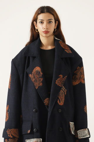 HAND BLCOK PRINT PATCHWORK LONG COAT