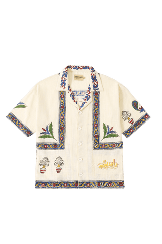 "MIDCENTURY" BLOCKPRINT HANDWOVEN BUTTON DOWN