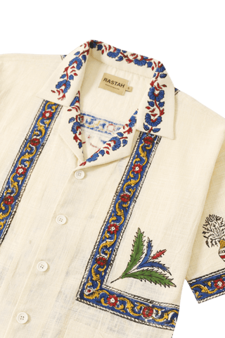 "MIDCENTURY" BLOCKPRINT HANDWOVEN BUTTON DOWN