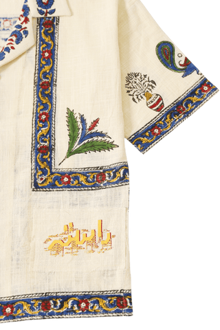 "MIDCENTURY" BLOCKPRINT HANDWOVEN BUTTON DOWN