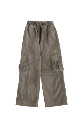 ASH GREY SUEDE CARGO PANTS