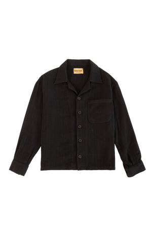 HANDWOVEN BLACK DOBBY SHIRT