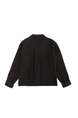 HANDWOVEN BLACK DOBBY SHIRT