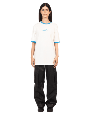 BLUE REGULAR FIT EMBROIDERED LOGO T SHIRT