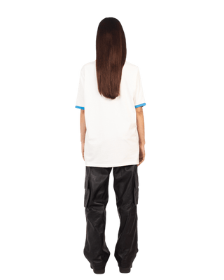 BLUE REGULAR FIT EMBROIDERED LOGO T SHIRT