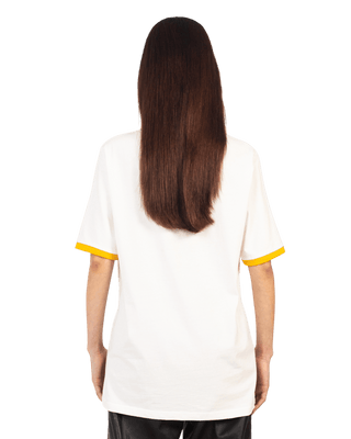 YELLOW REGULAR FIT EMBROIDERED LOGO T SHIRT