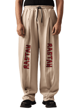Beige acid wash sweatpants