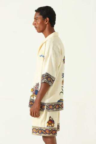 "EMPERORS CIRCUS" HAND BLOCKPRINT BUTTON DOWN