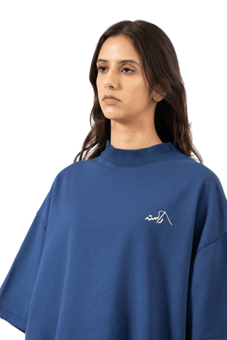 NAVY BLUE MADE IN PAK T SHIRT (MOCK NECK)