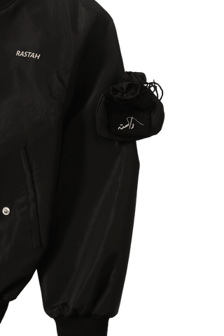 "95" nylon potli bomber jacket