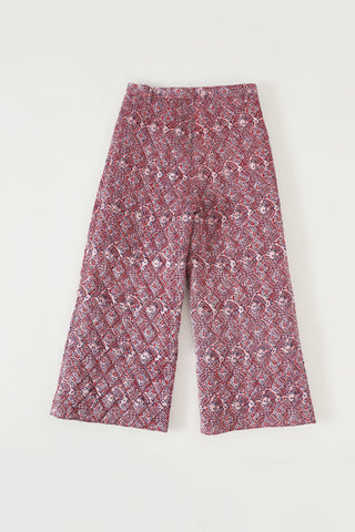 "HAVELI" QUILTED SILK BLOCKPRINT SWEATPANTS