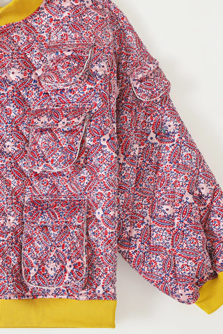 "HAVELI" QUILTED SILK BLOCKPRINT SWEATSHIRT