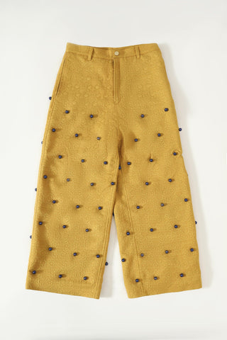 'LOST TIME" HAND EMBROIDERED SILK TROUSERS