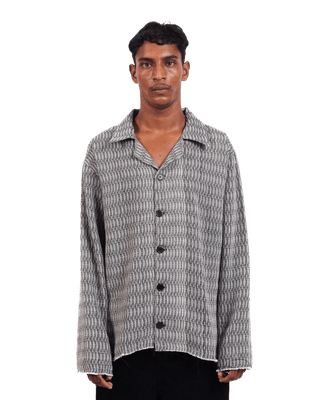 GREY DOBBY WEAVE BUTTON DOWN